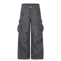 Men's  Retro Workwear Cargo Pants Loose Fit Multi-Pocket Straight Leg Casual Trousers