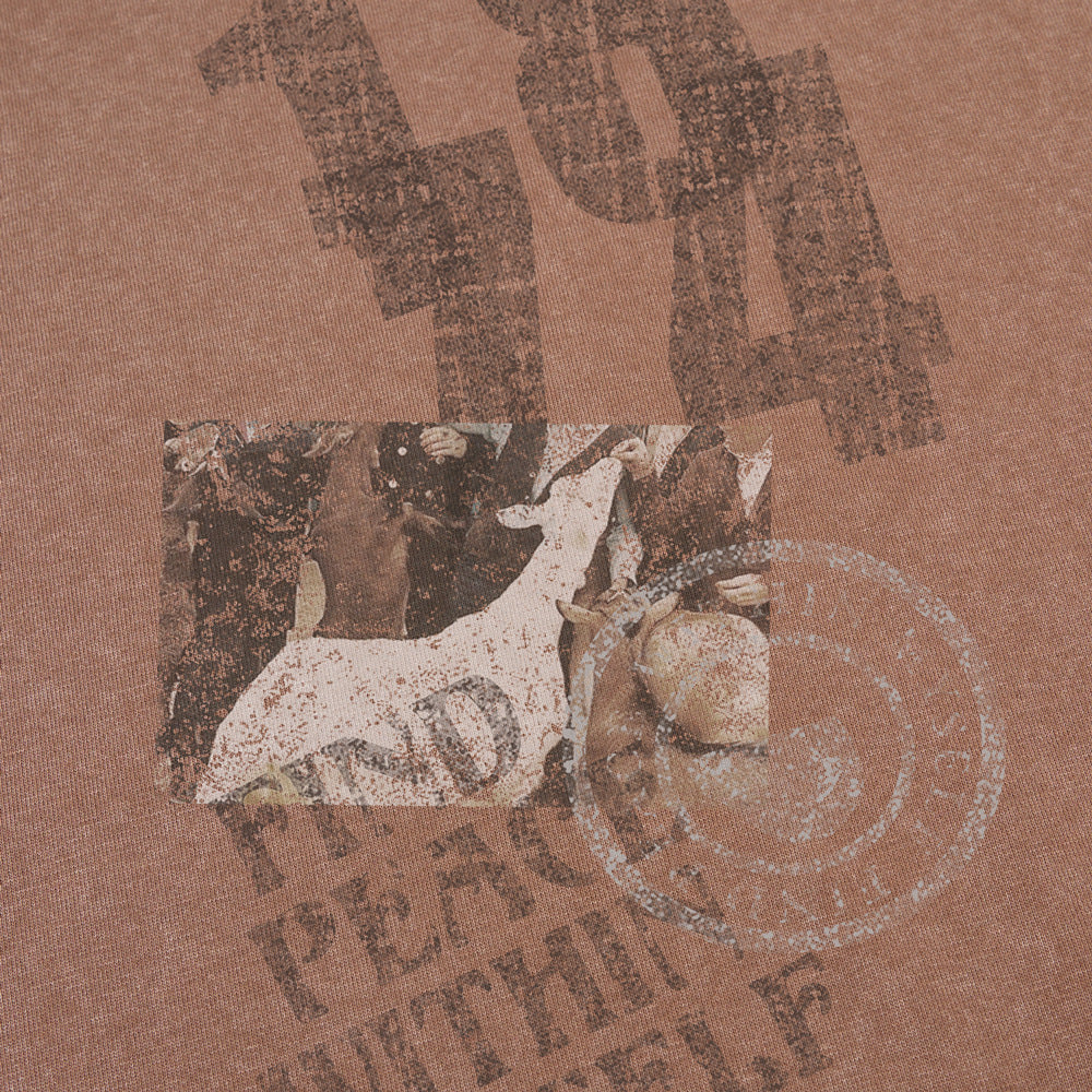 Street Punk Casual Vintage Distressed Letter Washed Long Sleeve Crew Neck Sweatshirt