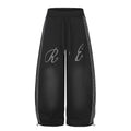 Rhinestone Letter Wide Leg Oversized Men's Casual Pants