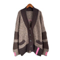 Loose single breasted long sleeved sweater