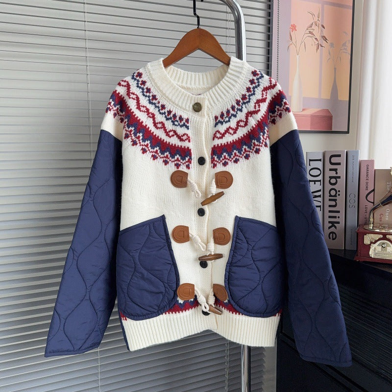 Long sleeved loose round neck sweater