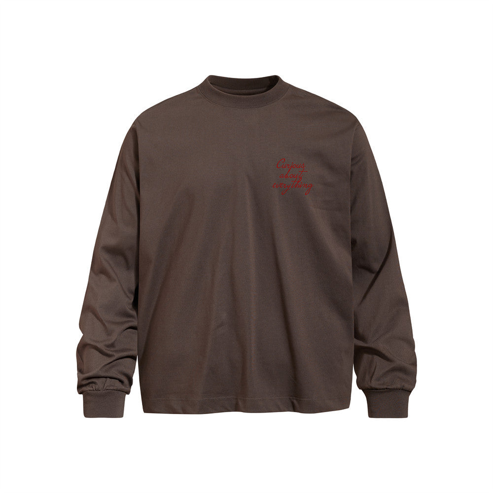 Men's Casual Hand-Painted Graffiti Portrait Print Long Sleeve Crew Neck T-Shirt