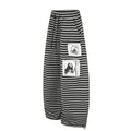 Men's Streetwear Stripe Wide-Leg Parachute Pants Casual Dark Portrait Patch Spliced Loose Trousers
