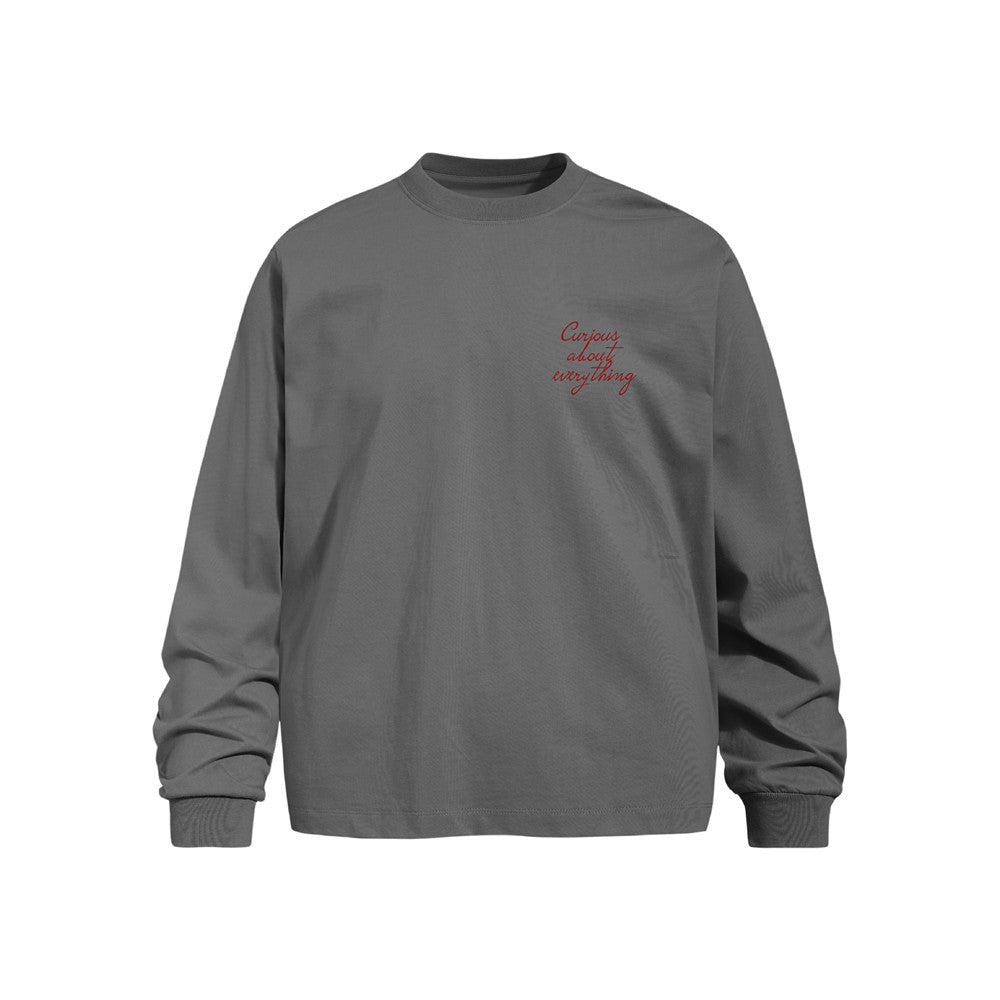 Men's Casual Hand-Painted Graffiti Portrait Print Long Sleeve Crew Neck T-Shirt