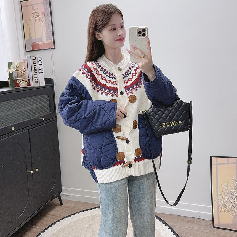 Long sleeved loose round neck sweater