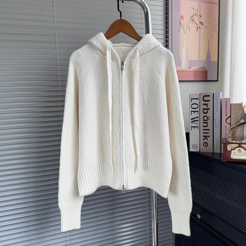 Hooded short sweater