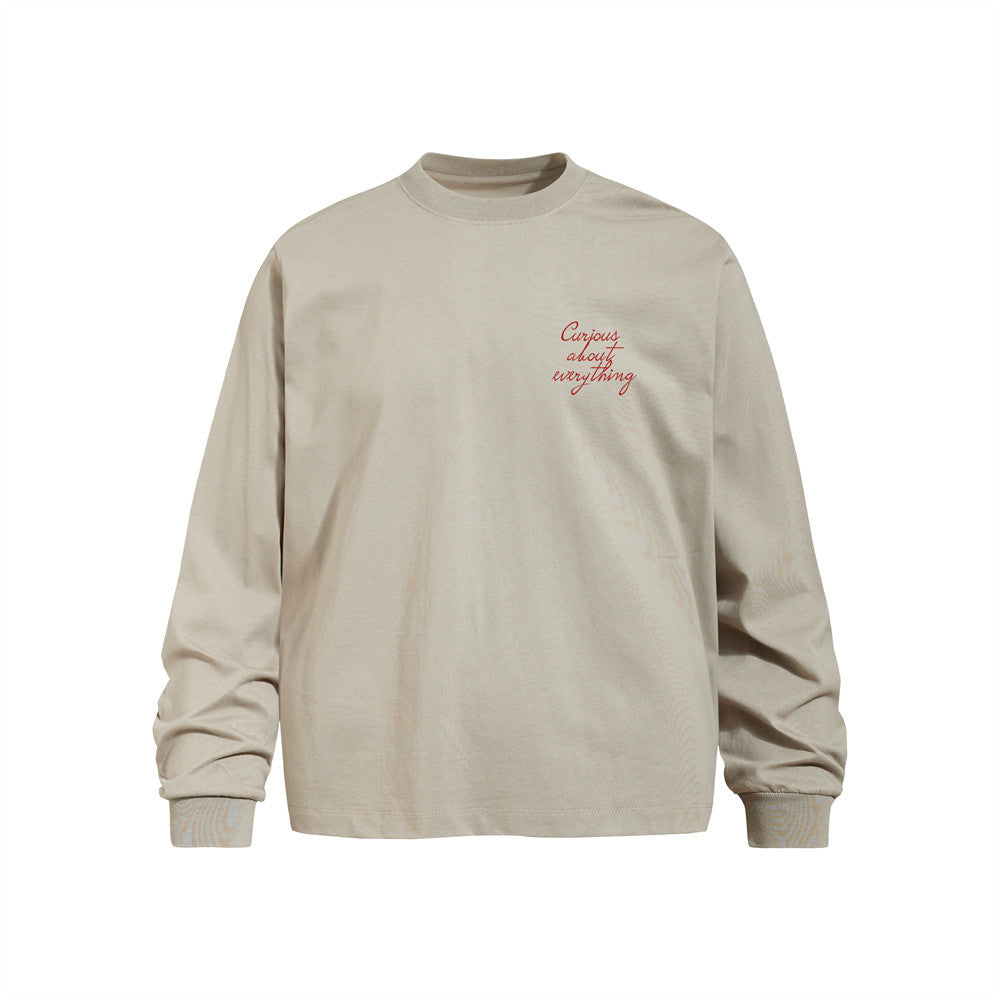 Men's Casual Hand-Painted Graffiti Portrait Print Long Sleeve Crew Neck T-Shirt