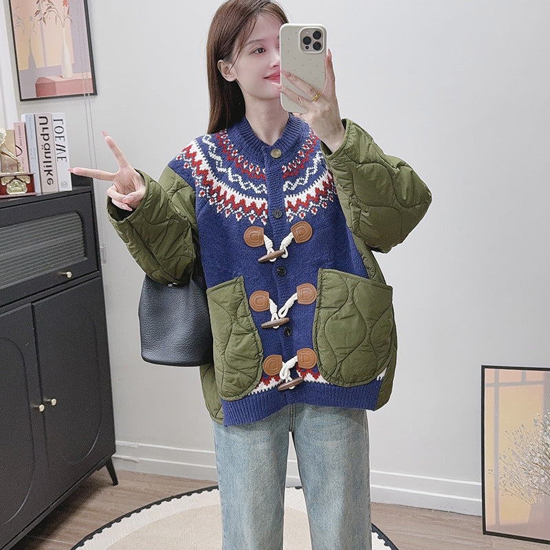 Long sleeved loose round neck sweater