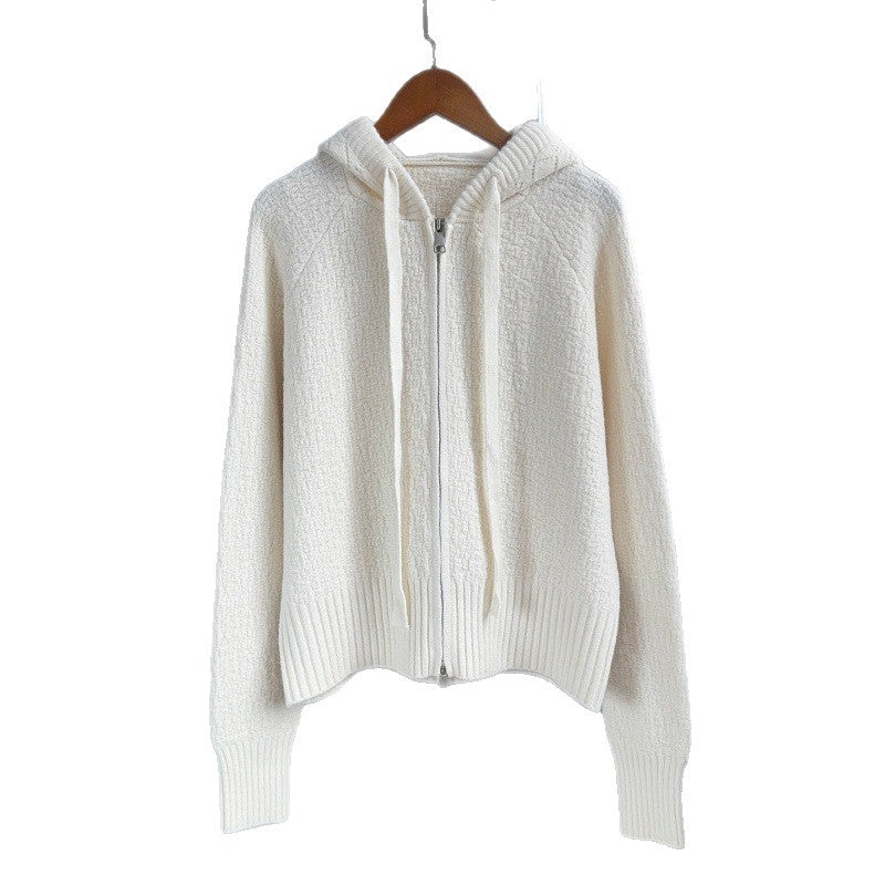 Hooded short sweater