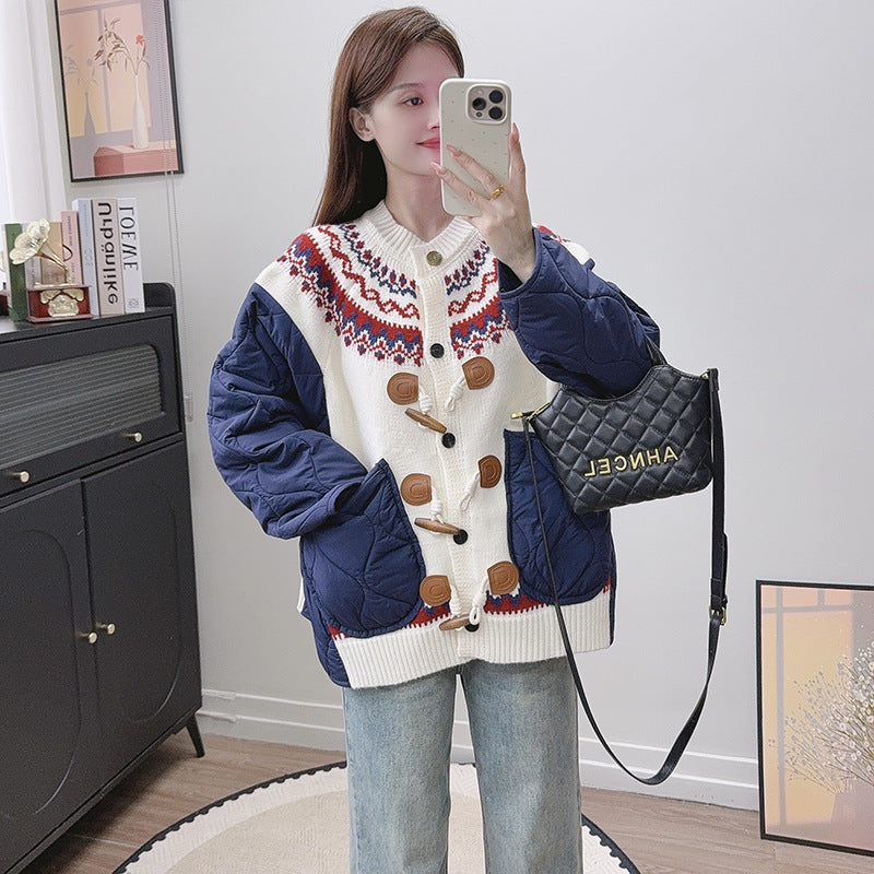 Long sleeved loose round neck sweater