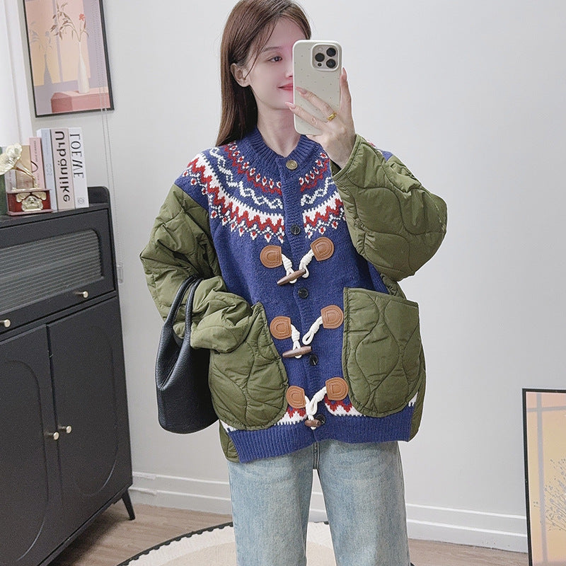Long sleeved loose round neck sweater